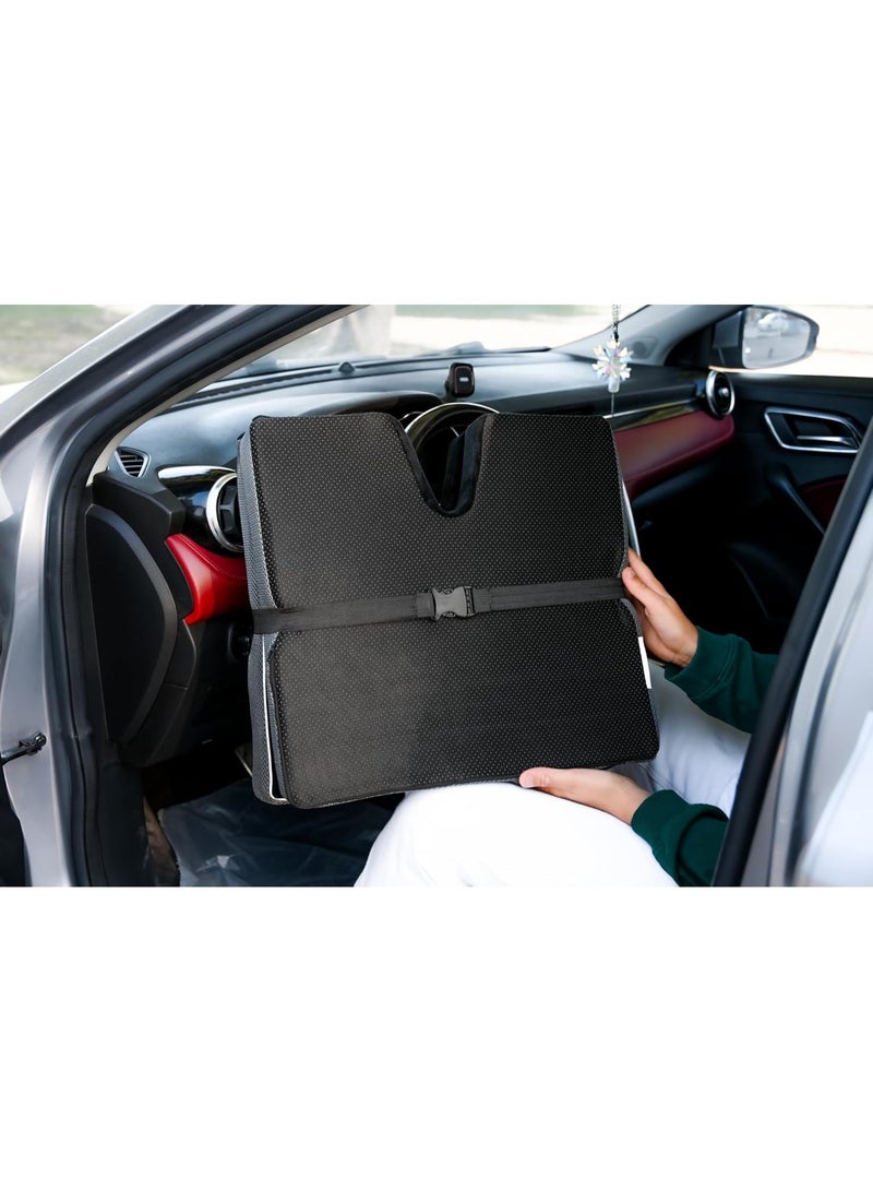 Foldable Seat Cushion with Memory Foam Support for Office Chair, Car Seat and Gaming Chair, Ergonomic Design for Sitting Comfort and Back Support - Image 4