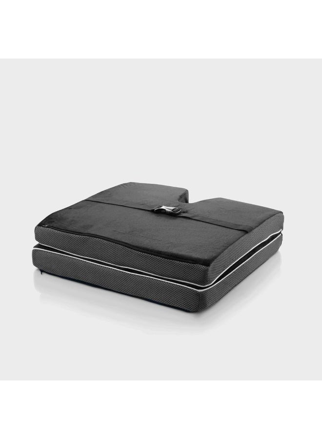 Foldable Seat Cushion with Memory Foam Support for Office Chair, Car Seat and Gaming Chair, Ergonomic Design for Sitting Comfort and Back Support - Image 1