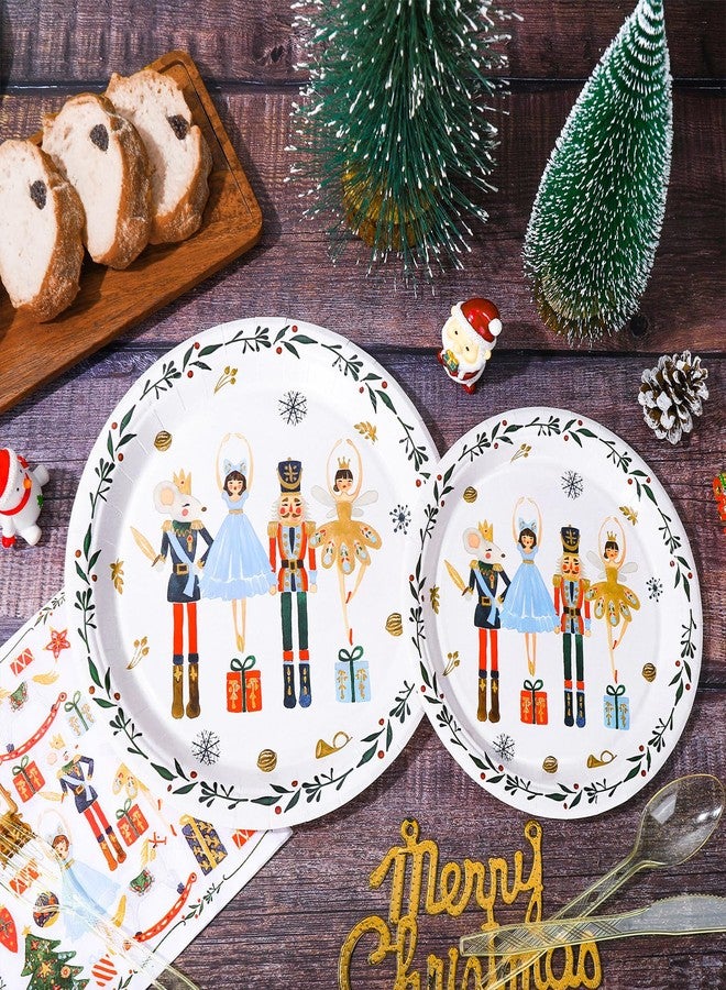 JarThenaAMCS مجموعة لوازم حفلة عيد الميلاد JarThenaAMCS 175 قطعة مجموعة أدوات المائدة من كراكر الجوزاء المائية للأعياد الشتوية أدوات مائدة قابلة للتصرف من الورق مناديل صحية أطباق أكواب شوك وسكاكين وملعقة لـ 25 ضيف هدية حفلة - Image 3