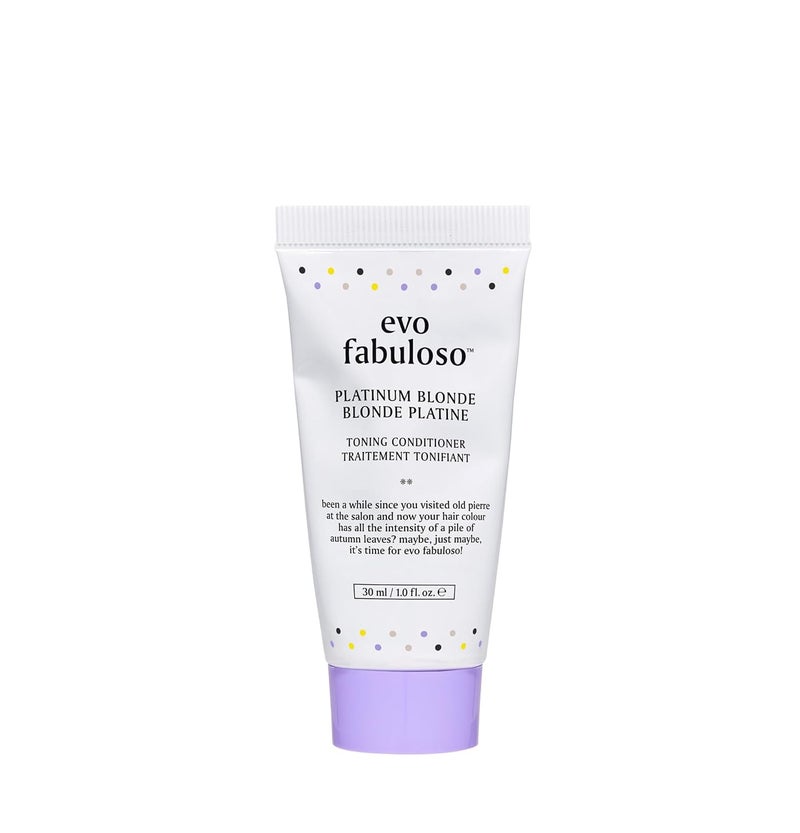 EVO Fabuloso Platinum Blonde Color Toning Conditioner  ColorTreated Hair Conditioner  Helps Maintain Color Depth Tone  Shine  Travel Size 30ml  101floz