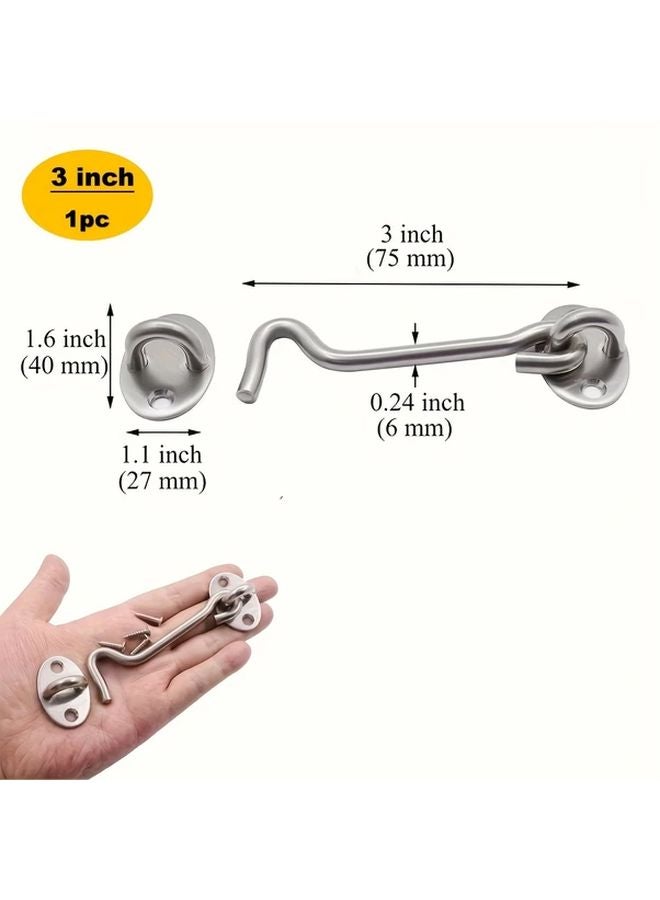 3 Inch Stainless Steel Barn Door Lock Heavy Duty Gate Latch With Screws 1pc - Image 1