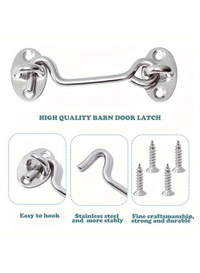 3 Inch Stainless Steel Barn Door Lock Heavy Duty Gate Latch With Screws 1pc - Image 5