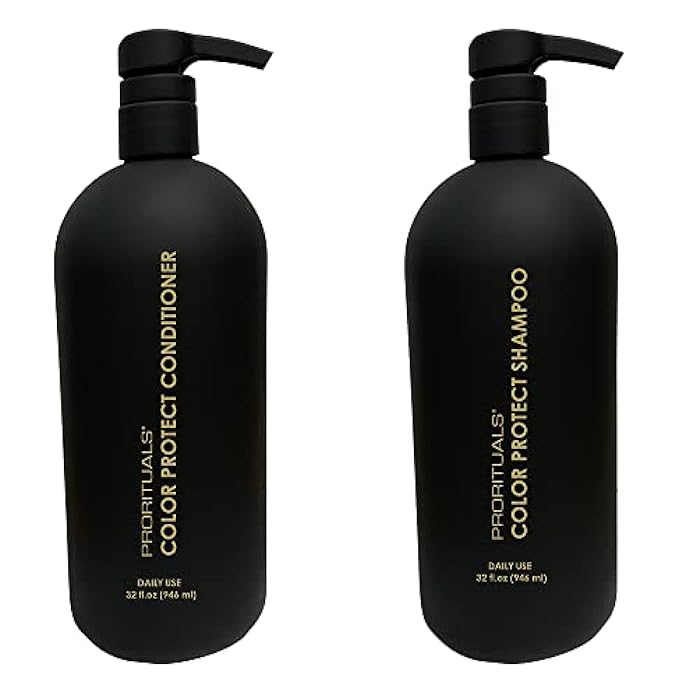 Prorituals Color Protect Shampoo and Conditioner Set Large Size - Color Protecting For All Hair Types, with Coconut Oil to Repair Damaged Dry Hair, for Women and Men, 32 Fl Oz Each Dual Pack - Image 1