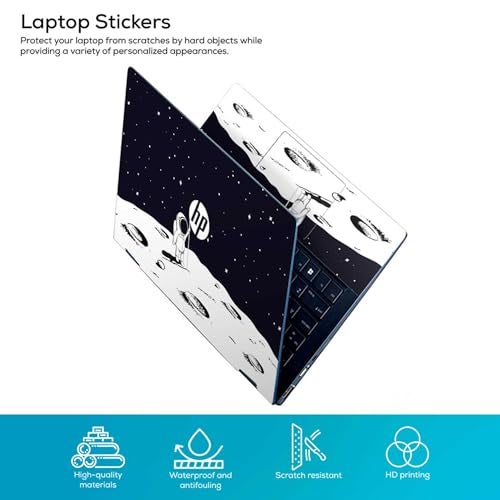 Inkykart Pattern H8 Top+Wrist Pad Vinyl Laptop Skin/Sticker/Cover for 15 to 15.6 Inches Laptops Laminated-Removable-HD Quality Compatible for Hp.(15x10 Inches) - Image 2