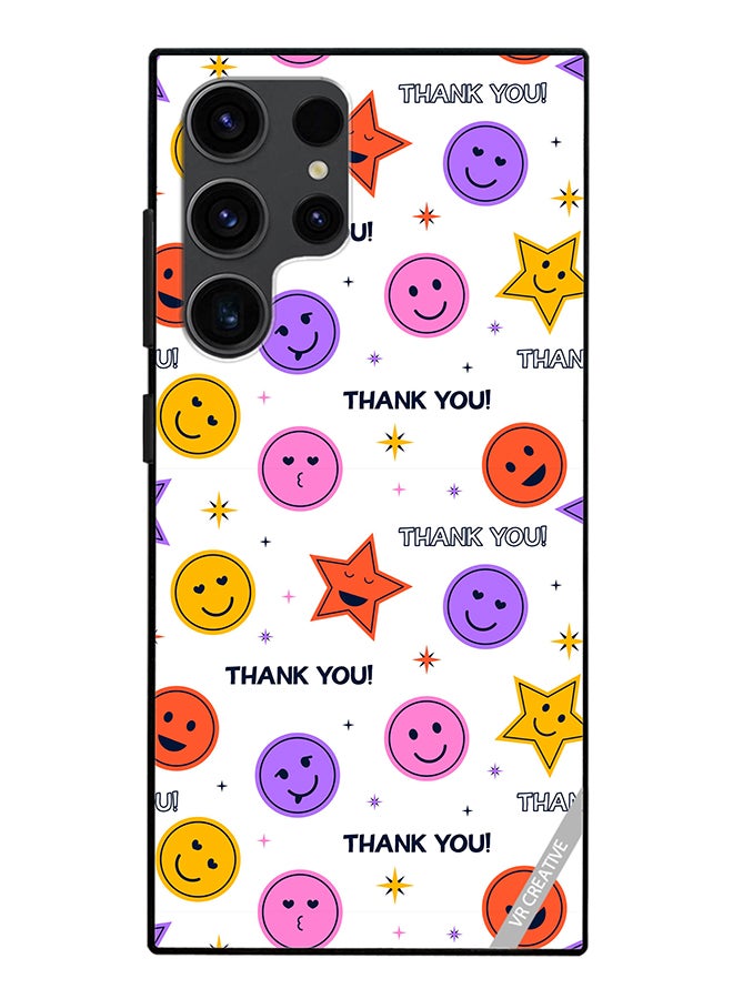 VR CREATIVE Protective Case Cover For Samsung Galaxy S24 Ultra Thank You Seamless Design Multicolour - Image 1