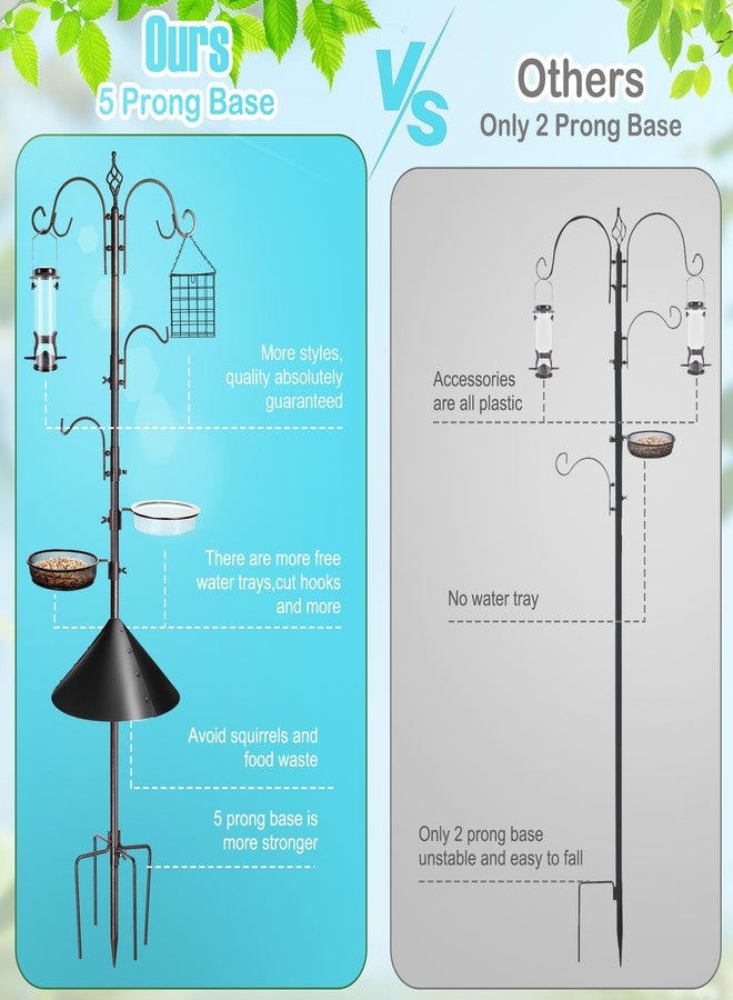 YINGYM Bird Feeding Station Kit, 87 Inches Bird Feeder Pole, Premium Bird Feeder Hanging Kit for Attracting Wild Birds with Metal Suet, Bird Bath, Mesh Tray and Squirrel Baffle - Image 5
