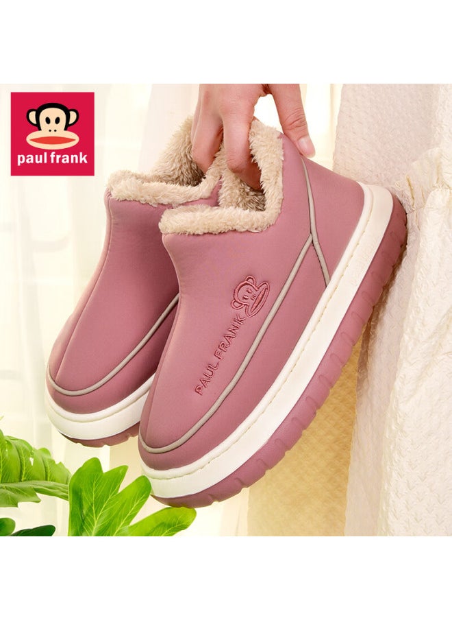 Paul Frank Big Mouth Monkey Cotton Slippers Men's Autumn And Winter Wear-resistant Home Thick-soled Couple Pack With Postpartum Cotton Shoes Women 504 Red 260