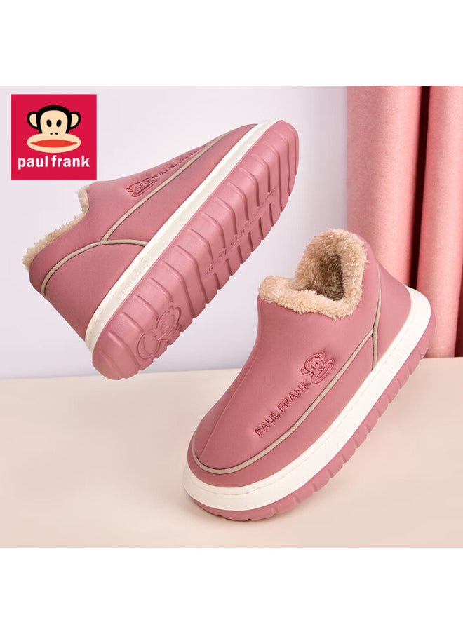 Paul Frank Big Mouth Monkey Cotton Slippers Men's Autumn And Winter Wear-resistant Home Thick-soled Couple Pack With Postpartum Cotton Shoes Women 504 Red 260