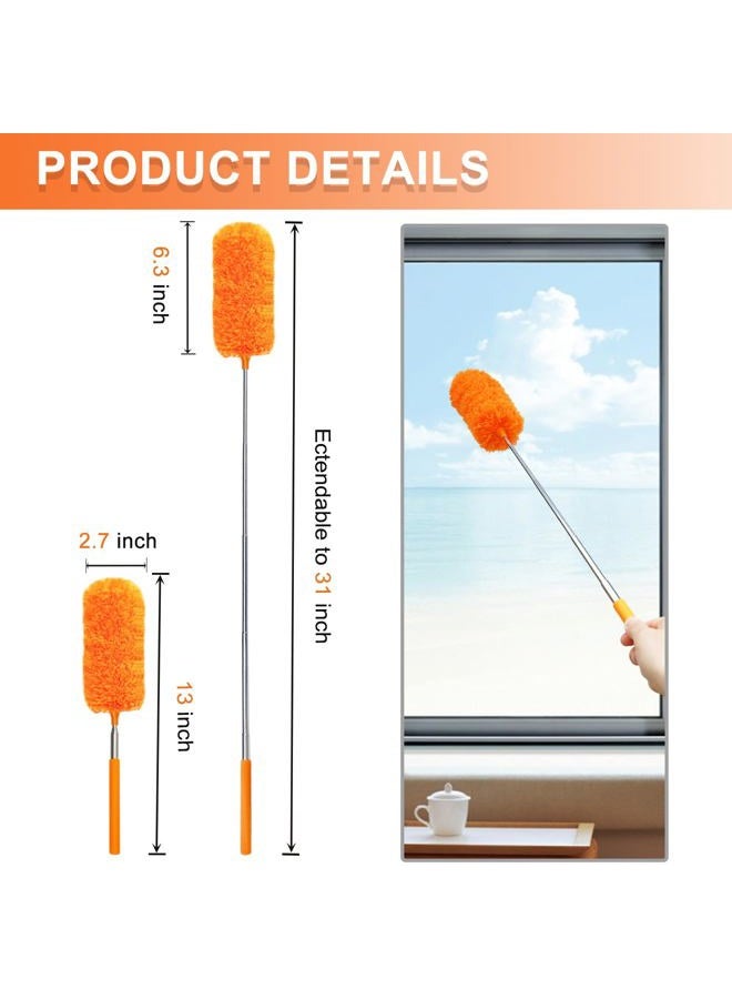 BAIDOON 4 Pcs Washable Microfiber Feather Duster, with Extendable Pole and Bendable Head, Microfibre Cleaning Tool for Cleaning Office, Car, Computer, Furniture, Sofa - Image 4