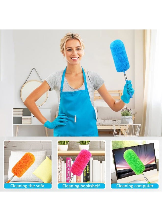 BAIDOON 4 Pcs Washable Microfiber Feather Duster, with Extendable Pole and Bendable Head, Microfibre Cleaning Tool for Cleaning Office, Car, Computer, Furniture, Sofa - Image 3