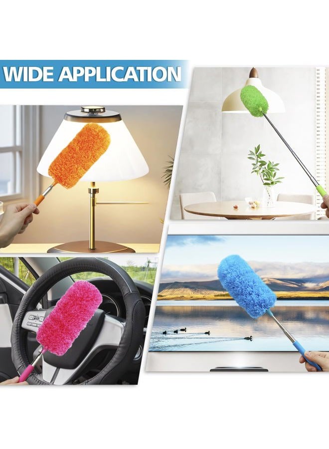 BAIDOON 4 Pcs Washable Microfiber Feather Duster, with Extendable Pole and Bendable Head, Microfibre Cleaning Tool for Cleaning Office, Car, Computer, Furniture, Sofa - Image 5