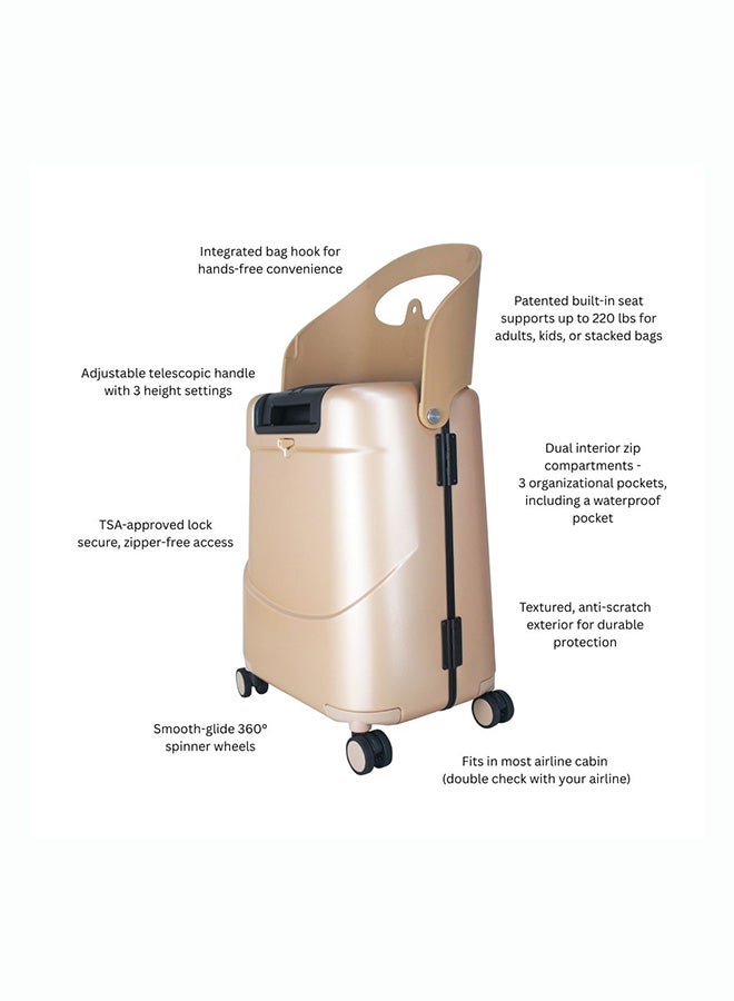 MiaMily Carry-On Luggage  - Mettalic Gold, 18 inch - Image 3
