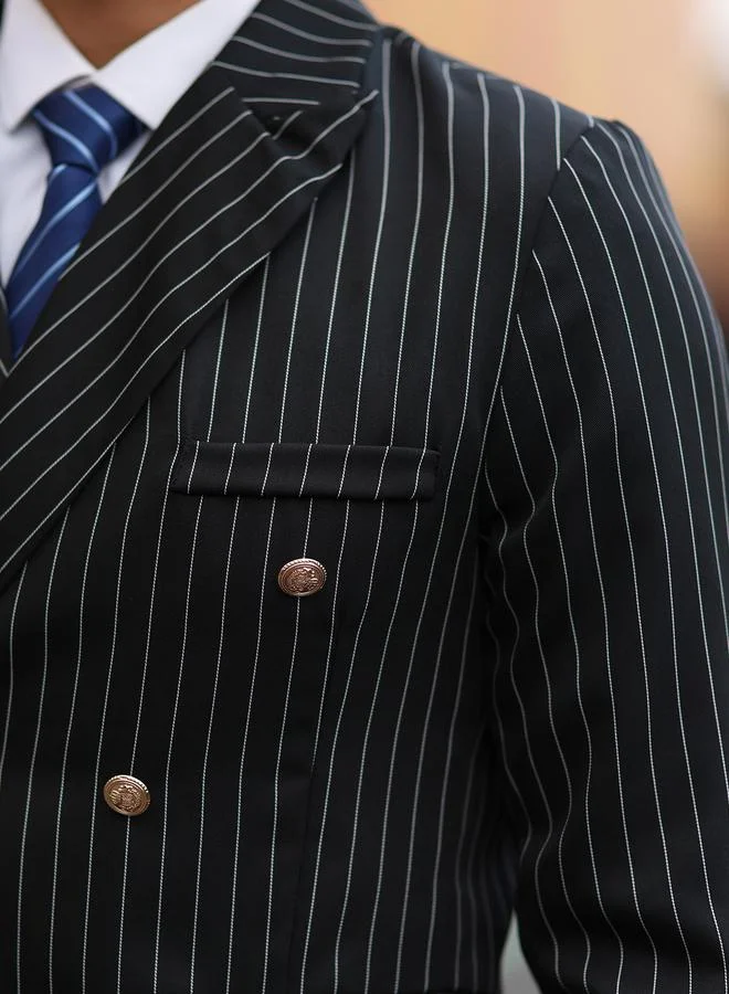 Take Two  Black Pinstripe Double-Breasted Blazer and Trousers Co-Ords for Men | Best Price UAE