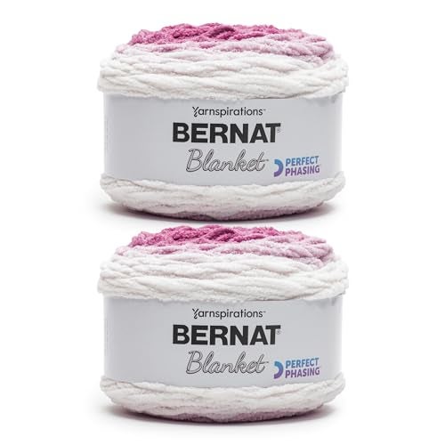 Bernat Blanket Perfect Phasing Fuchsia Cake Yarn - 2 Pack of 10.56oz/299.37g - 100% Polyester - #6 Super Bulky - 220 Yards for Knitting, Crocheting, Crafts & Amigurumi - Image 1