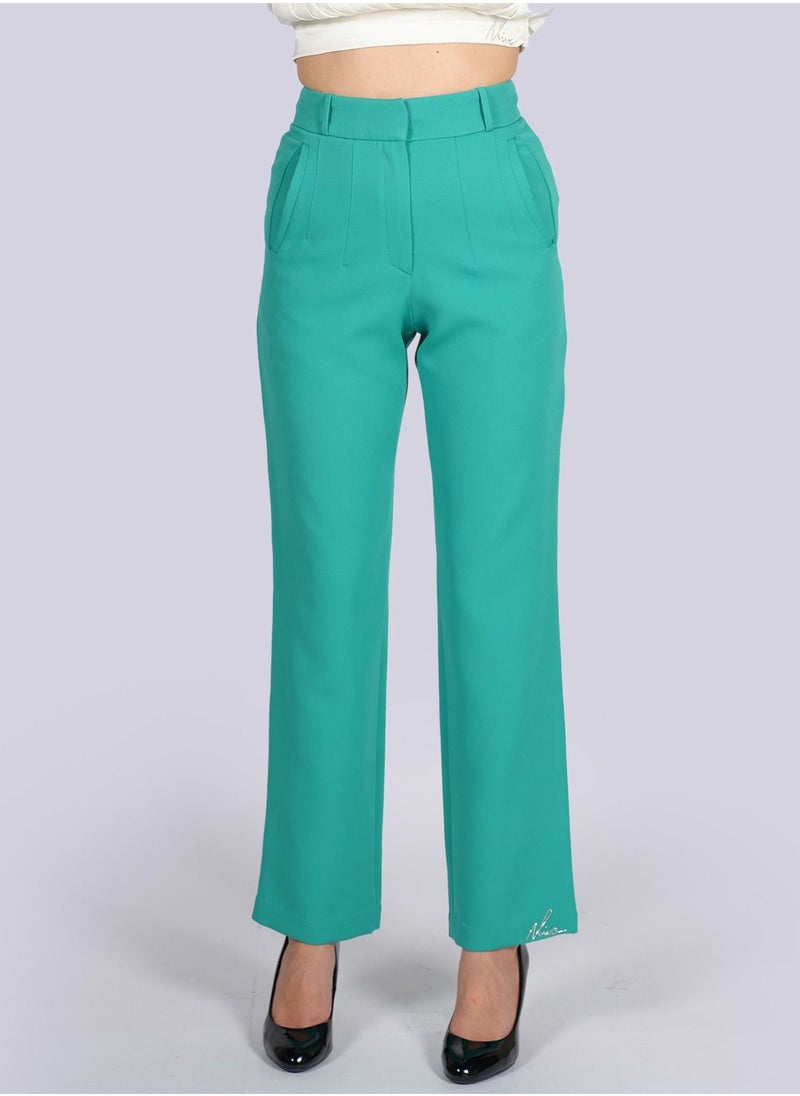 NIVA FASHION HOUSE - Plumeria - Pin Tucks Narrow Hem Pants - Image 1