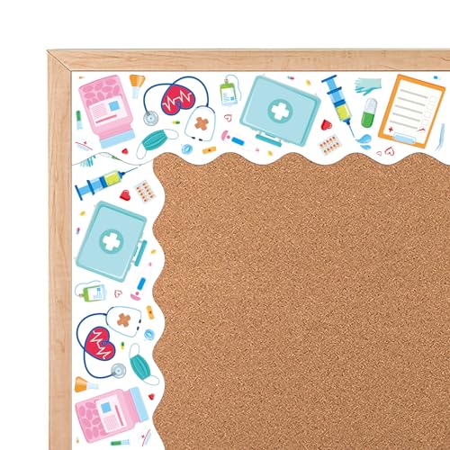 MOUNMDA 72 Feet Healthcare Workers Nurse Bulletin Board Borders for Doctor Appreciation Week Nurse Day Party Decoration Medical Nursing Nurse Graduation School Classroom Hospital Bulletin Board Decor - Image 2