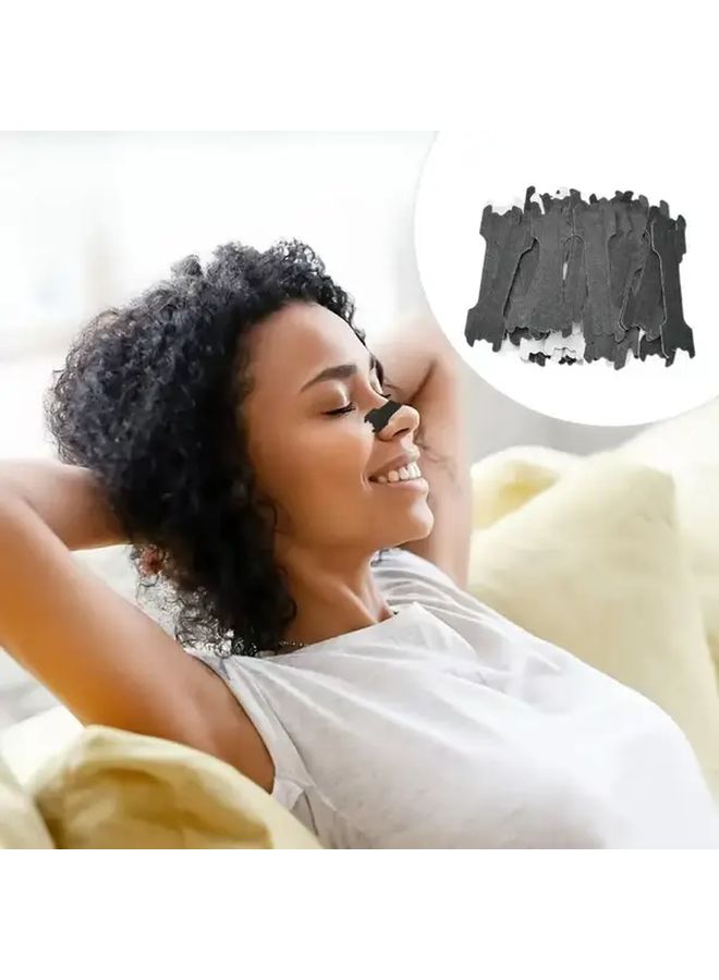 50 لصقة سوداء لتعديل الأنف، قابلة للتنفس، شفافة، غير مرئية، سهلة التقشير، تدعم جسر الأنف وتغلق المسامات - 50 قطعة. - Image 1