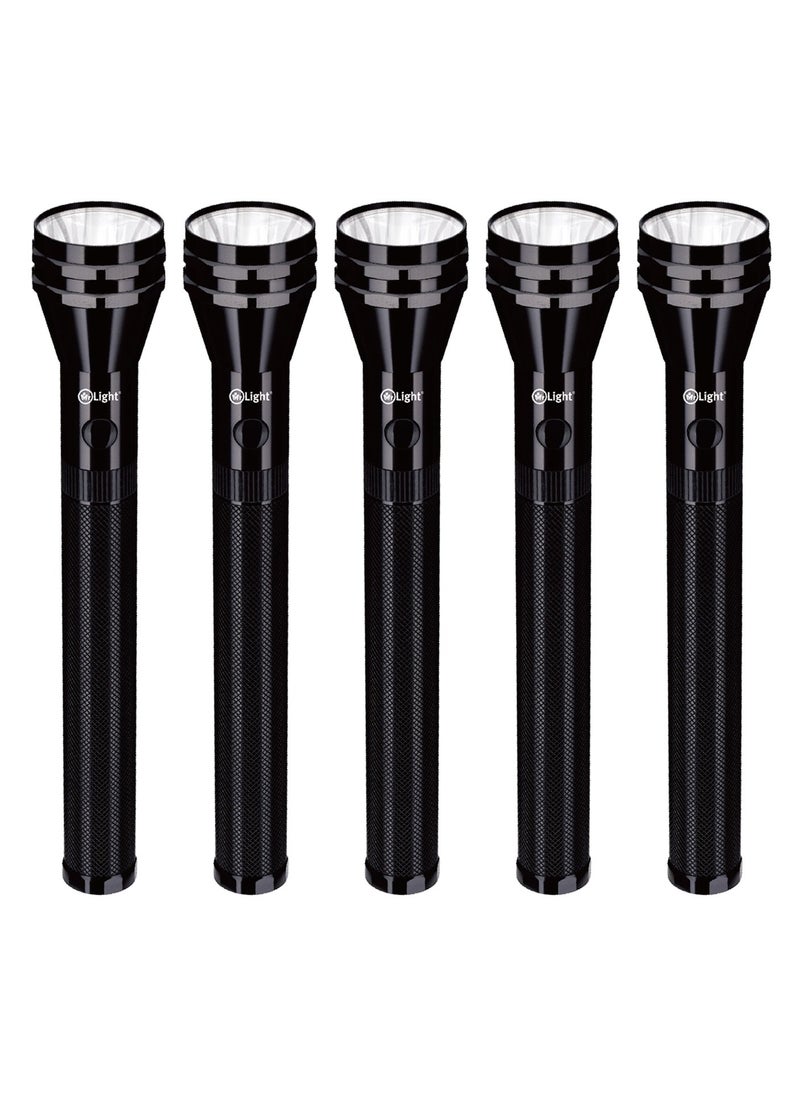Mr. Light - 5 Pieces Rechargeable LED Flash Light Operating Time 3 Hours Continuously Coverage 2300 Meters Water Resistant Corrosion Resistant And Durable - Image 1