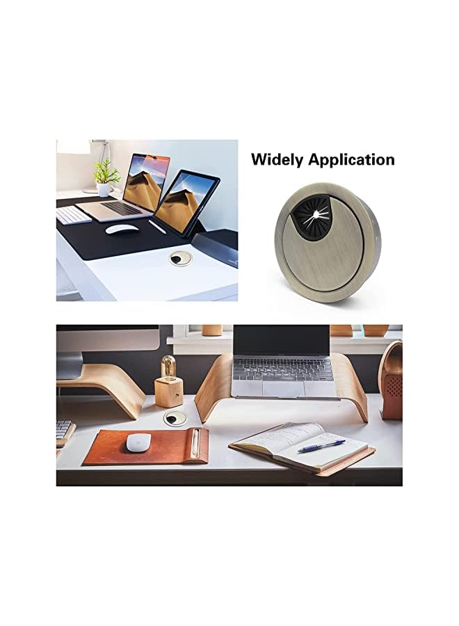 PROMASS promass 4 Pack Desk Grommet Cable Hole Cover Through Computer Table Desk Countertops Office Equipment Wire Organizer Cable Management Fits 2"（50mm) Hole - Bronze  - Image 4