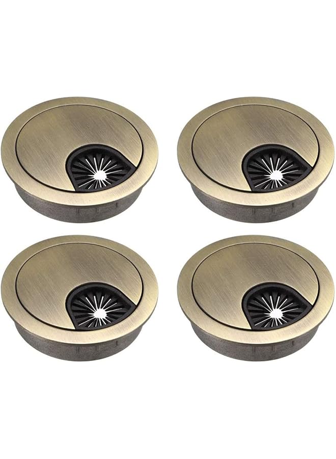 PROMASS promass 4 Pack Desk Grommet Cable Hole Cover Through Computer Table Desk Countertops Office Equipment Wire Organizer Cable Management Fits 2"（50mm) Hole - Bronze  - Image 1