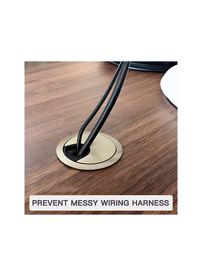 PROMASS promass 4 Pack Desk Grommet Cable Hole Cover Through Computer Table Desk Countertops Office Equipment Wire Organizer Cable Management Fits 2"（50mm) Hole - Bronze  - Image 5