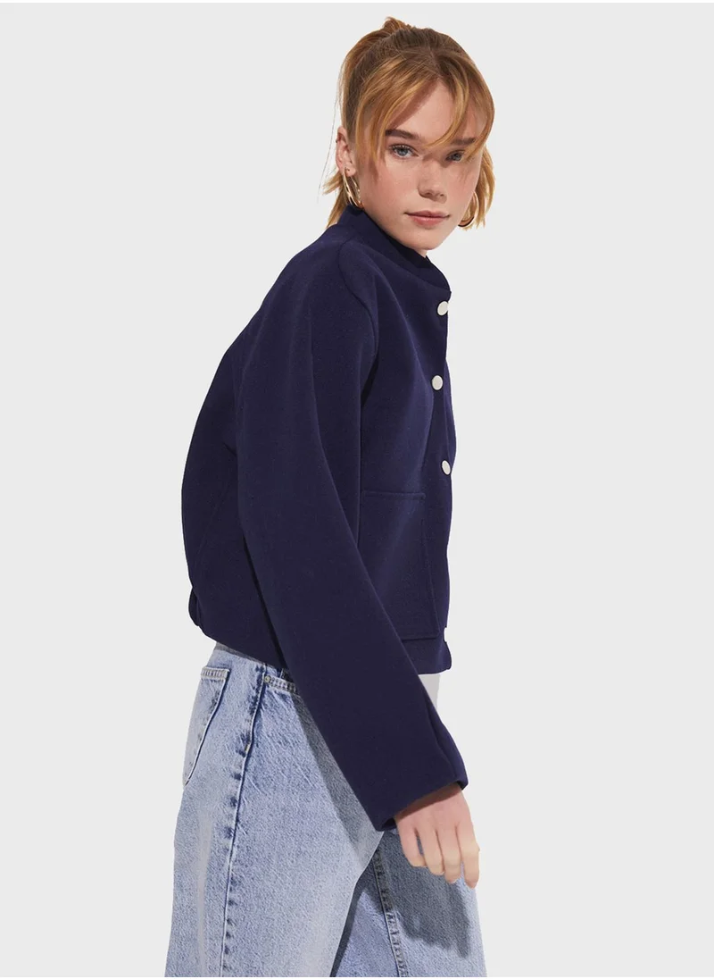 JUNE Pocket Detail Bomber Jacket