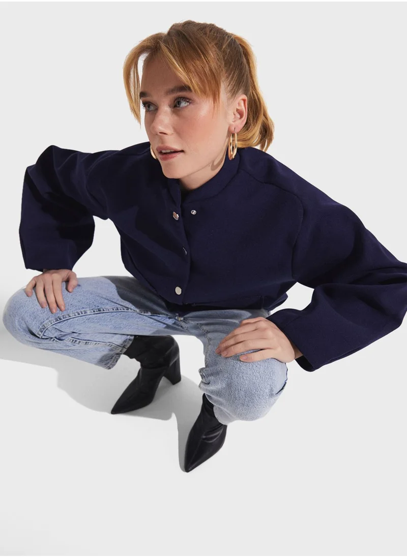 JUNE Pocket Detail Bomber Jacket
