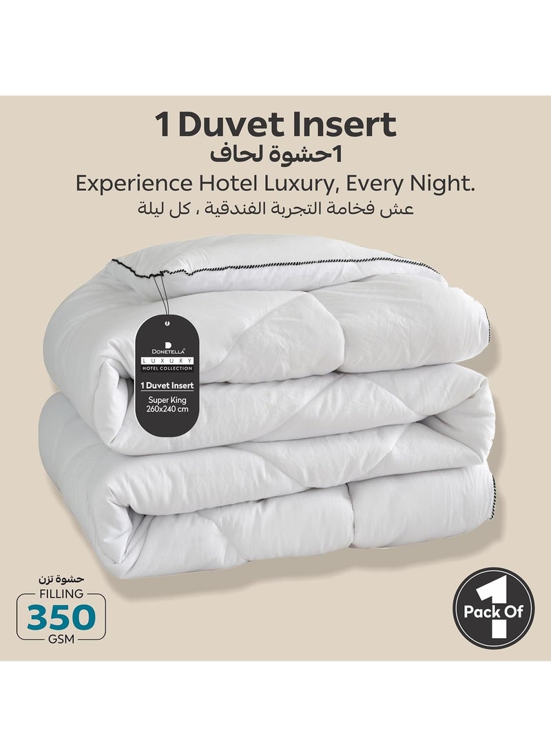 Donetella Comforter Duvet Insert –Size 240x260 cm – All Season Quilt with 350 GSM Soft Luxury Down Alternative Filling – Diamond Quilted for Double Bed  - Image 1