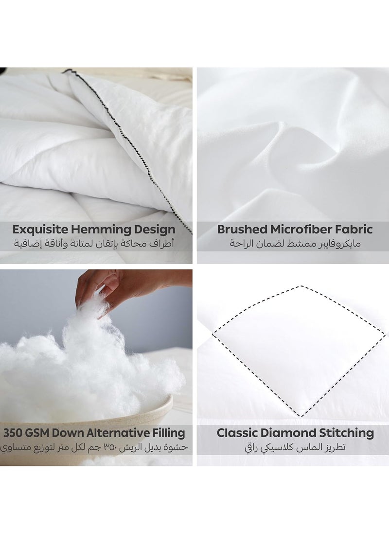 Donetella Comforter Duvet Insert –Size 240x260 cm – All Season Quilt with 350 GSM Soft Luxury Down Alternative Filling – Diamond Quilted for Double Bed  - Image 5