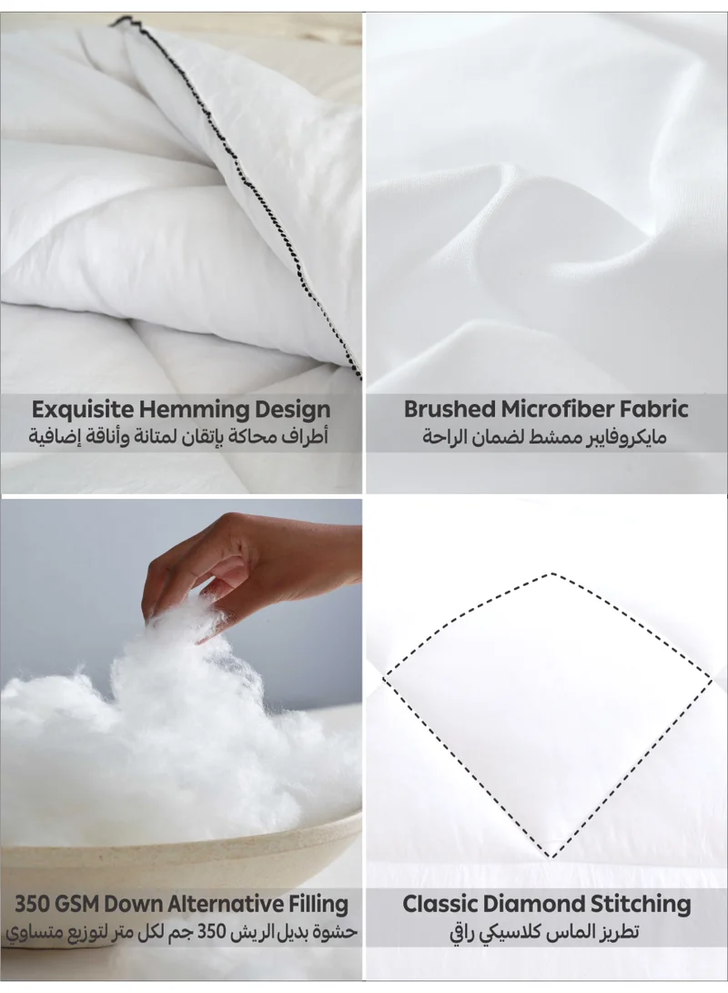 Donetella Comforter Duvet Insert –Size 240x260 cm – All Season Quilt with 350 GSM Soft Luxury Down Alternative Filling – Diamond Quilted for Double Bed
