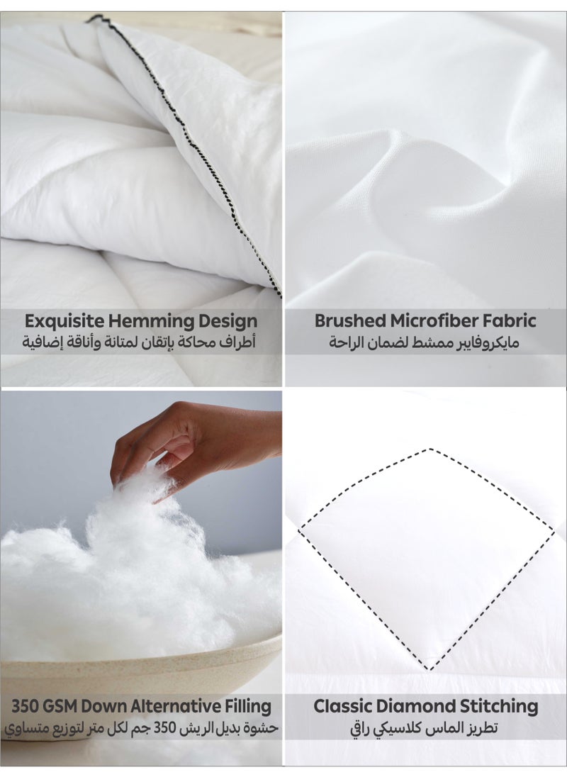 Donetella Comforter Duvet Insert –Size 240x260 cm – All Season Quilt with 350 GSM Soft Luxury Down Alternative Filling – Diamond Quilted for Double Bed  - Image 5