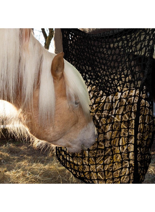 Fabbay 2 Pcs Slow Feed Hay Net Hay Feeder Hay Bags For Horses Goat Stall Trailer Horse Feeding Supplies (Black,35 X 31 Inch) - Image 4