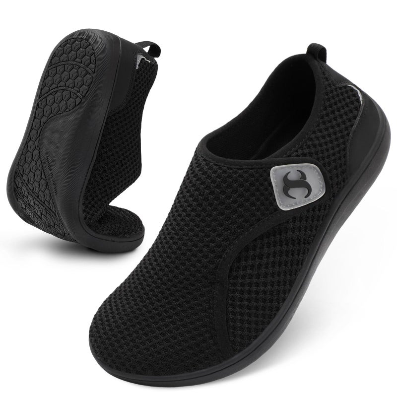 Scurtain Wide Toe Box Shoes for Men Comfortable Walking Shoes Diabetic Neuropathy Swollen Feet Orthopedic Recovery Slippers Breathable Barefoot Non Slip Mens Indoor Outdoor Summer Spring Fall Shoes Size 11 - Image 2