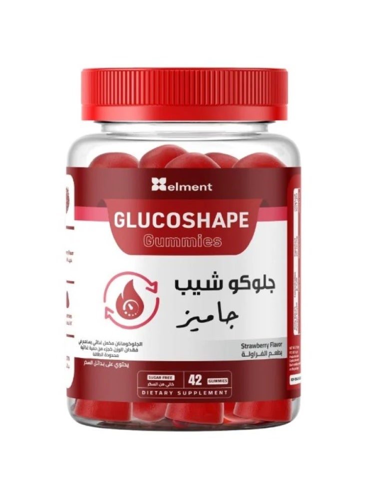 elment GLUCOSHAPE Gummies Appetite and Weight Control Strawberry Flavor 42 Pieces - Image 1
