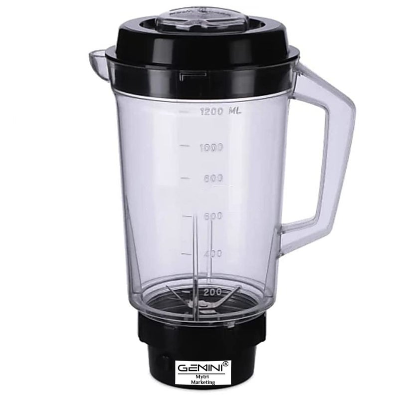 Gemini Juicer Jar for Mixer Grinder Juicer Jar ABS Plastic Capacity 1200ML Black NMA103