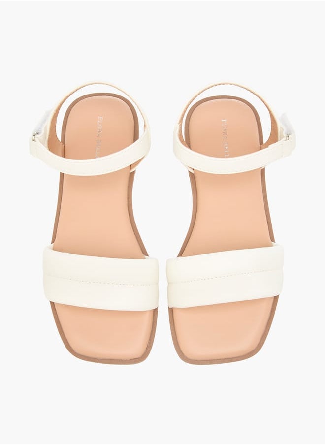 Flora Bella By Shoexpress - Girls Solid Sandals With Hook And Loop Closure - Image 1