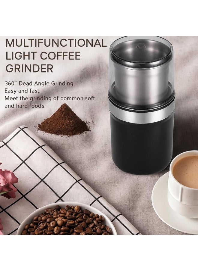 XVersion Electric Coffee and Spice Grinder with Large Stainless Steel Cup – High-Power Motor, Double Blade System, Multi-Use Grinder for Coffee Beans, Spices, Herbs, Grains, Nuts & Seeds, Dual-Layer Safety Lid, Easy-Clean Detachable Cup - Image 5
