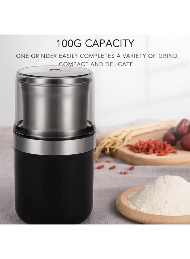 XVersion Electric Coffee and Spice Grinder with Large Stainless Steel Cup – High-Power Motor, Double Blade System, Multi-Use Grinder for Coffee Beans, Spices, Herbs, Grains, Nuts & Seeds, Dual-Layer Safety Lid, Easy-Clean Detachable Cup - Image 4