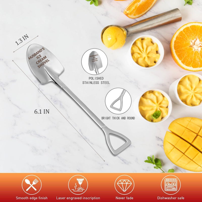 XINNK Valentines Day Gift for Husband,Gifts for Husband from Wife Birthday Christmas,Funny Husband's Ice Cream Shovel Scoop, Men's Anniversary Christmas, Valentines,Cool Birthday Gifts for Him - Image 2