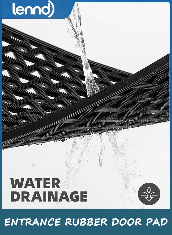 LENND Front Door Mat Outside Entrance Rubber 61×91CM , Welcome Floor Doormat Heavy Duty Non Slip, Dirt Trapper Waterproof Exterior Entry Mats All Weather for Patio Entryway Drainage - Image 3