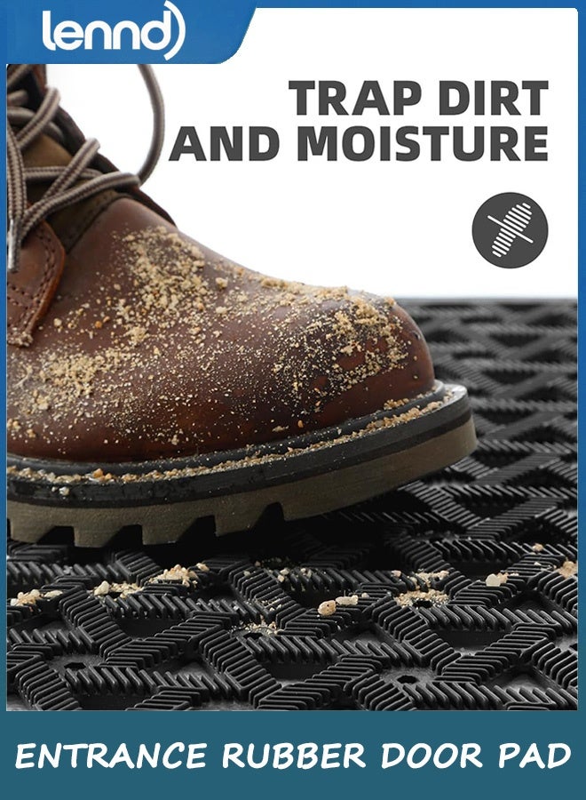 LENND Front Door Mat Outside Entrance Rubber 61×91CM , Welcome Floor Doormat Heavy Duty Non Slip, Dirt Trapper Waterproof Exterior Entry Mats All Weather for Patio Entryway Drainage - Image 4