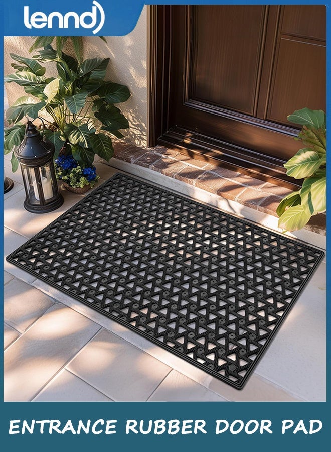 LENND Front Door Mat Outside Entrance Rubber 61×91CM , Welcome Floor Doormat Heavy Duty Non Slip, Dirt Trapper Waterproof Exterior Entry Mats All Weather for Patio Entryway Drainage - Image 1