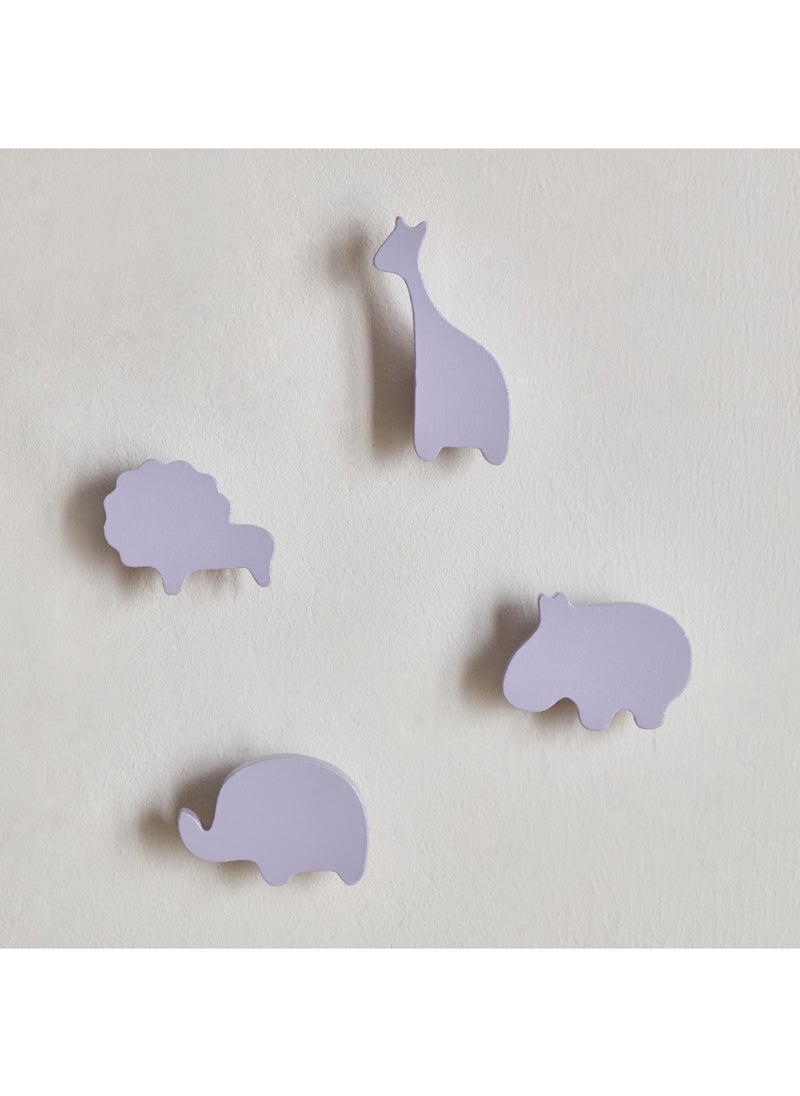 Home Box Animal Shaped 4-Piece Wooden Wall Hook Set 6.3 x 3 x 5 cm  - Image 2