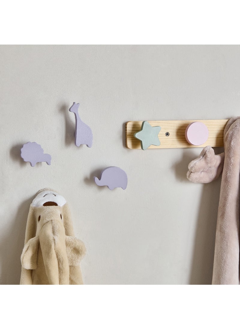 Home Box Animal Shaped 4-Piece Wooden Wall Hook Set 6.3 x 3 x 5 cm  - Image 4