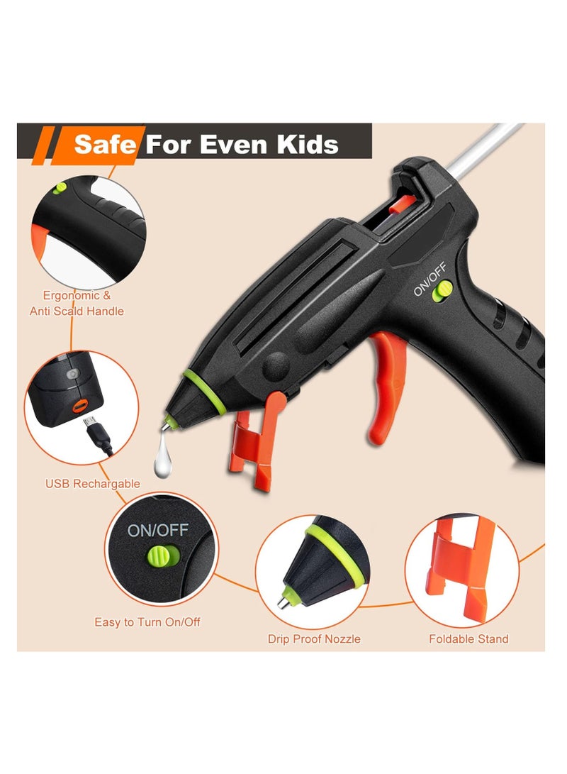SYOSI Glue Gun,Cordless Hot Glue Gun with 20pcs Glue Sticks, Rechargeable Glue Gun with Fast Preheating - Image 5