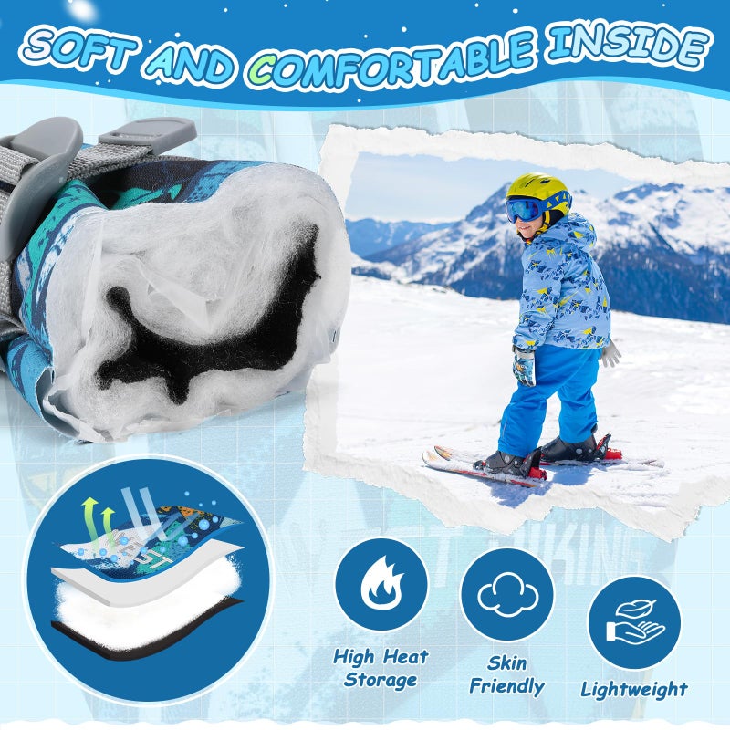 CYCLESPEED Winter Gloves for Boys Girls Kids Snow Gloves Toddler Gloves for Snowboarding,Kids Waterproof Glove for Outdoor Riding Winter Sports (Dark Blue, Small) - Image 3