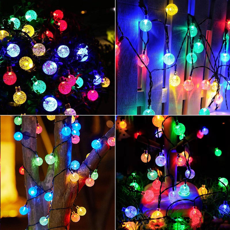 Jedavai Solar String Lights Outdoor 100 Led 40 Feet Multi-Color Crystal Globe Lights with 8 Lighting Modes, Waterproof Solar Powered Patio Lights for Garden Yard Porch Wedding Party Decoration - Image 2