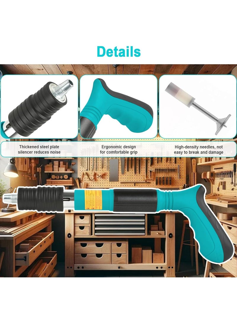 KIIUMI Concrete Nail Gun Kits, 5 Speed Adjustable Manual Steel Screw Gun, Wall Fastening Power Tool, Portable Nail Shooting Machine - Image 2