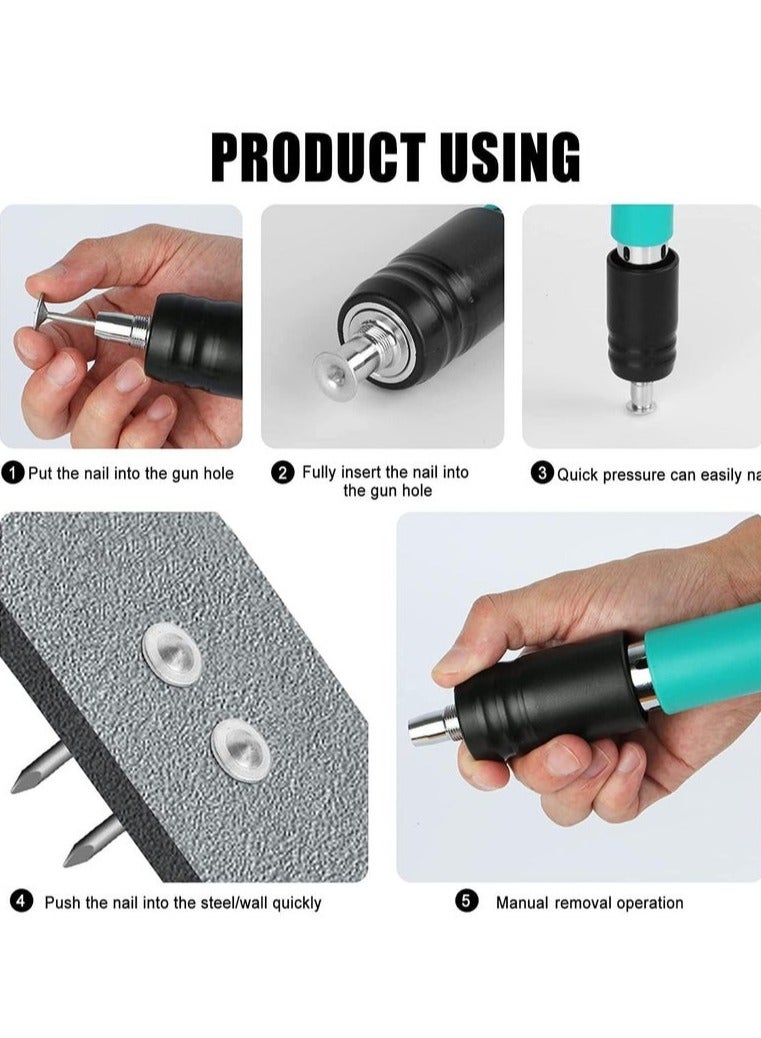 KIIUMI Concrete Nail Gun Kits, 5 Speed Adjustable Manual Steel Screw Gun, Wall Fastening Power Tool, Portable Nail Shooting Machine - Image 4