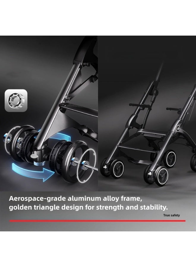 جي بي عربة أطفال gb Pockit+ لجميع التضاريس، فائقة الصغر وخفيفة الوزن، عربة سفر مدمجة للرضّع والأطفال الصغار، متوافقة مع أمتعة المقصورة للطيران، باللون الأزرق الداكن - Image 5